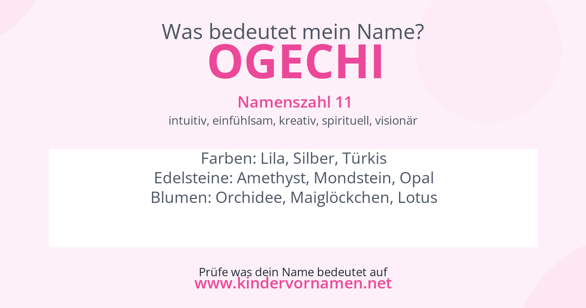 Was bedeutet der Name Ogechi?