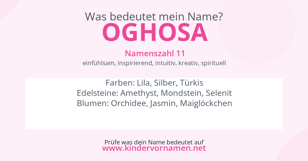 Was bedeutet der Name Oghosa?
