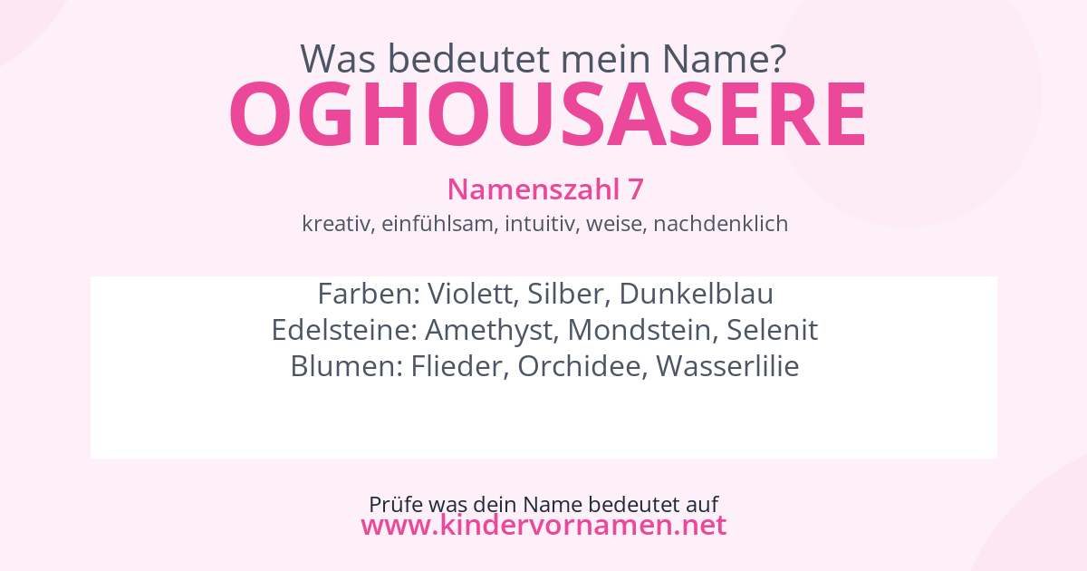 Was bedeutet der Name Oghousasere?