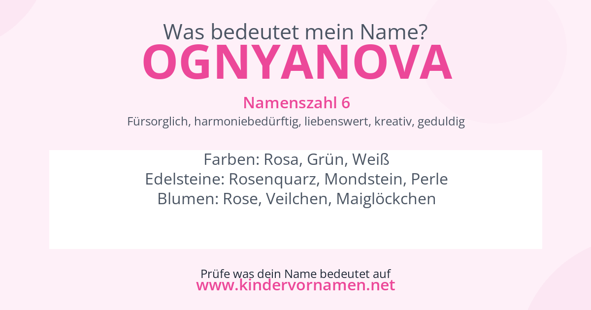 Was bedeutet der Name Ognyanova?