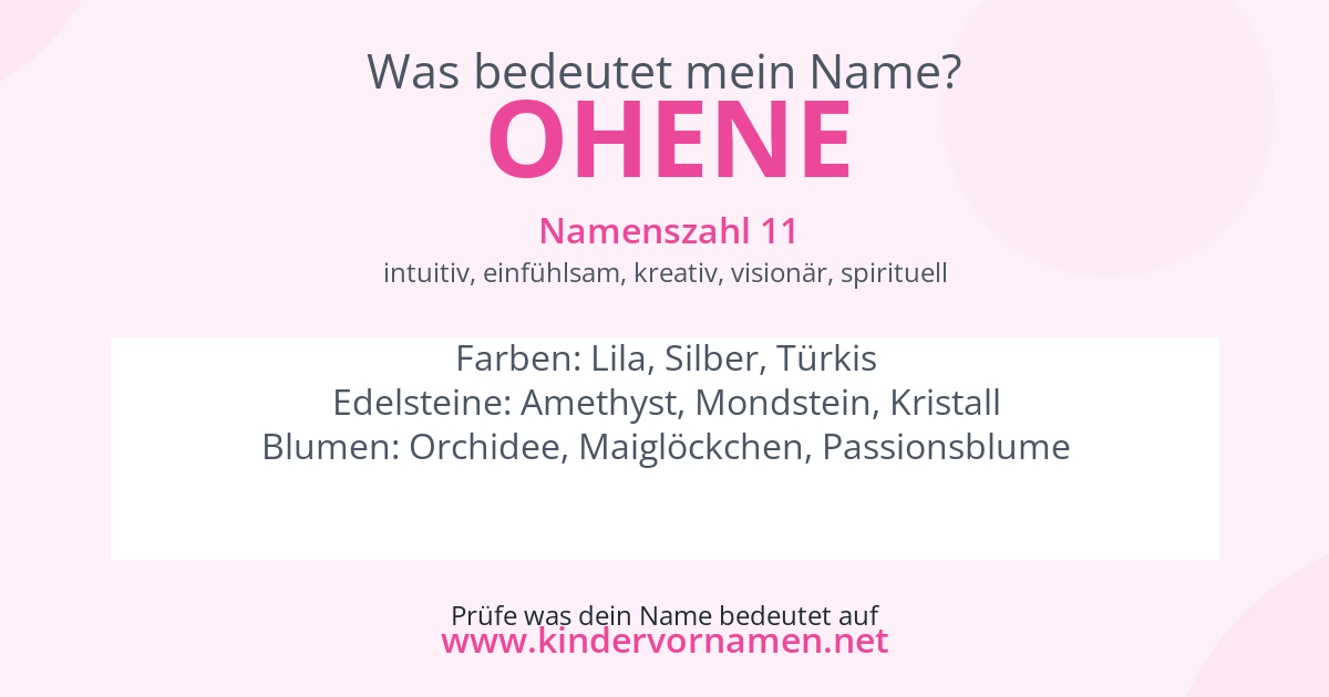 Was bedeutet der Name Ohene?