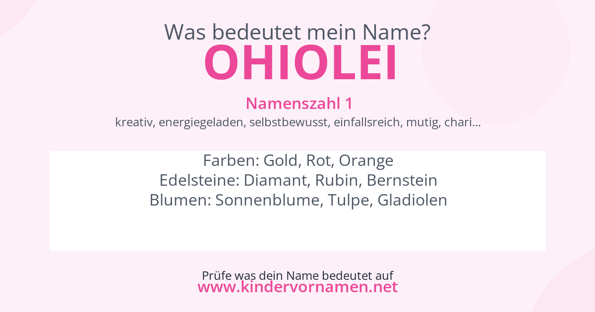 Was bedeutet der Name Ohiolei?