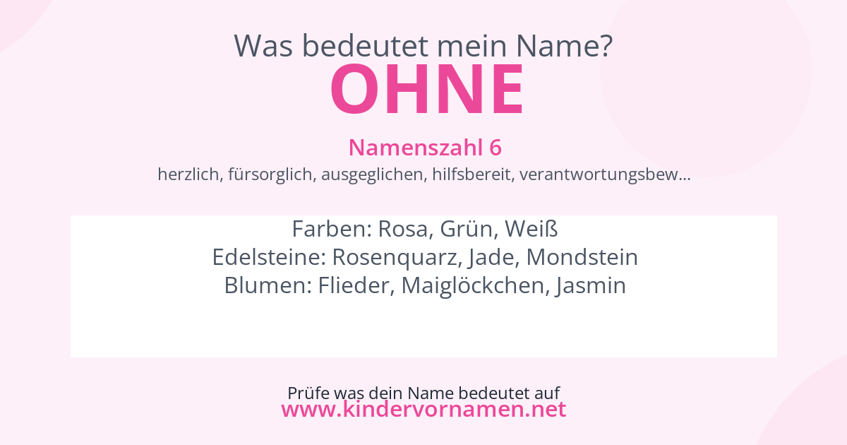 Was bedeutet der Name ohne?
