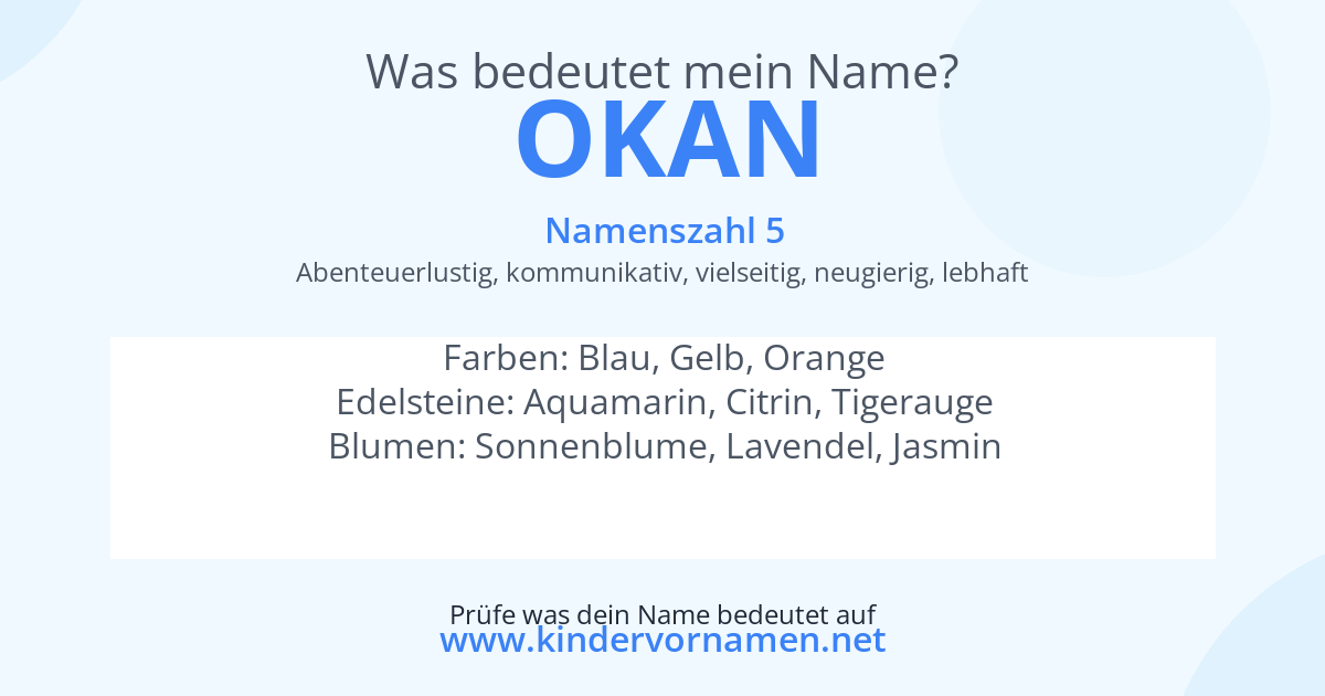 Was bedeutet der Name Okan?