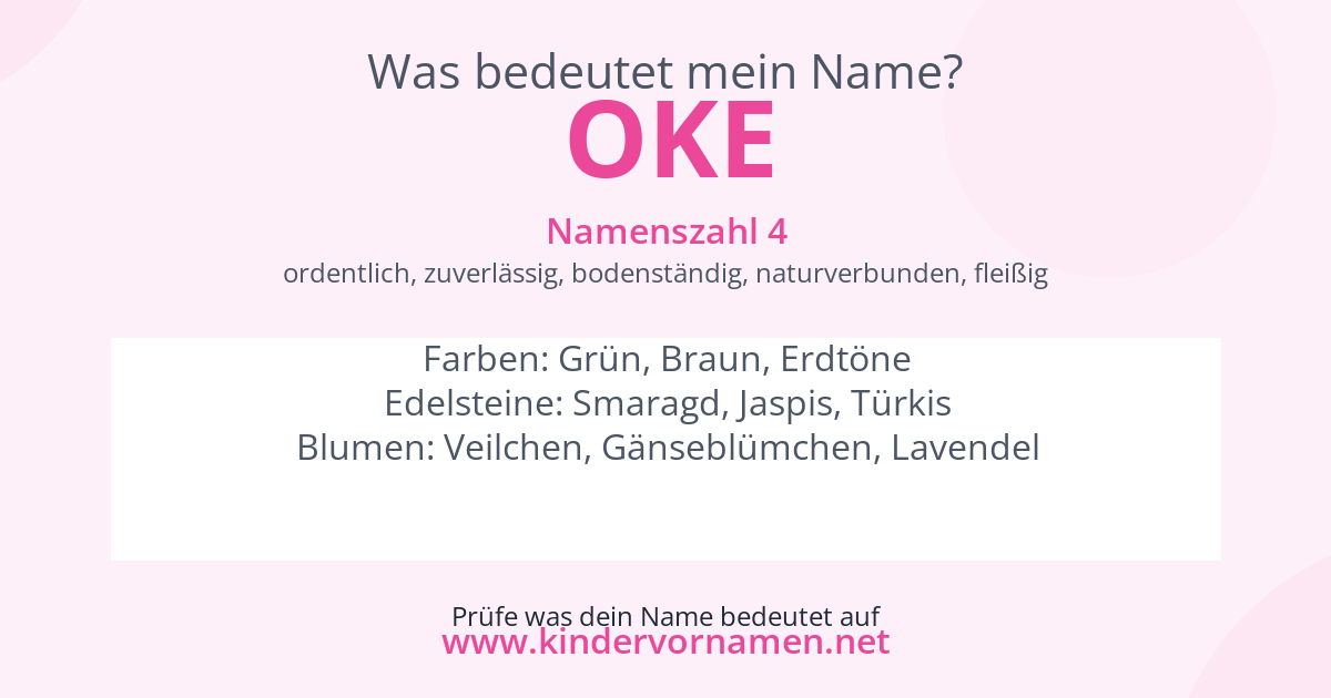 Was bedeutet der Name Oke?