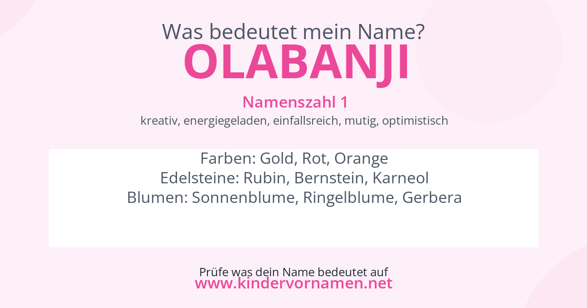Was bedeutet der Name Olabanji?