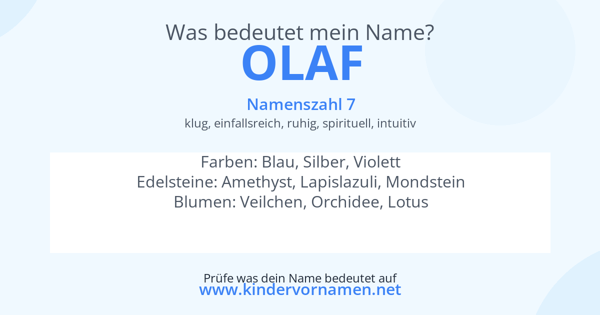 Was bedeutet der Name Olaf?