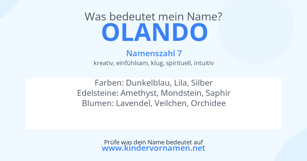 Was bedeutet der Name Olando?