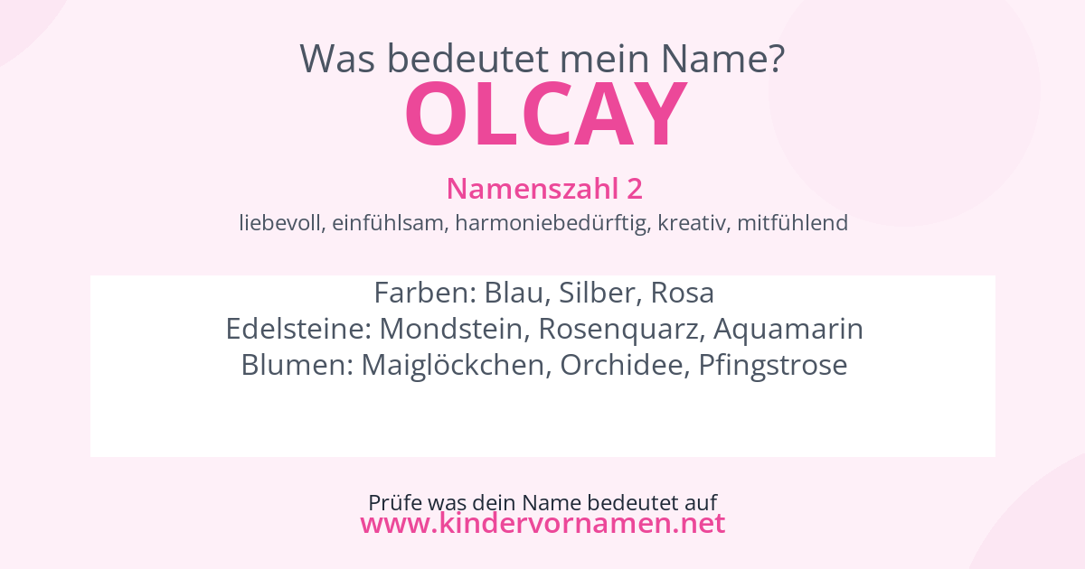 Was bedeutet der Name Olcay?