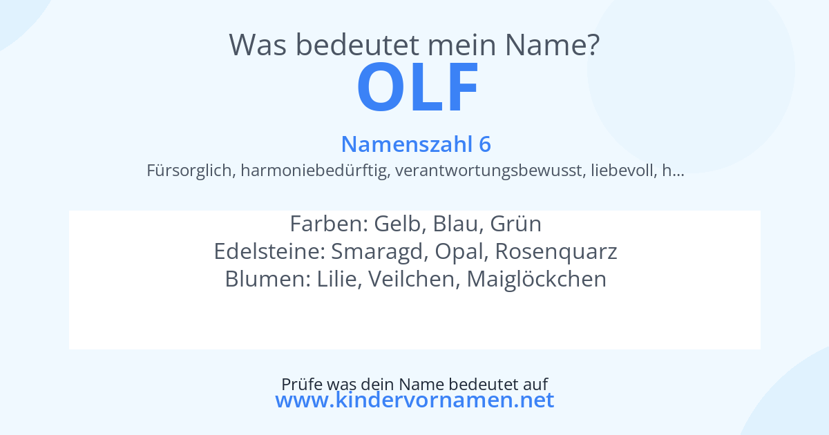 Was bedeutet der Name Olf?