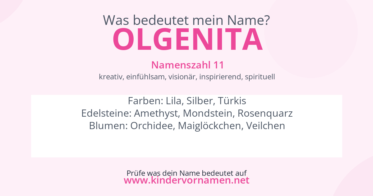 Was bedeutet der Name Olgenita?