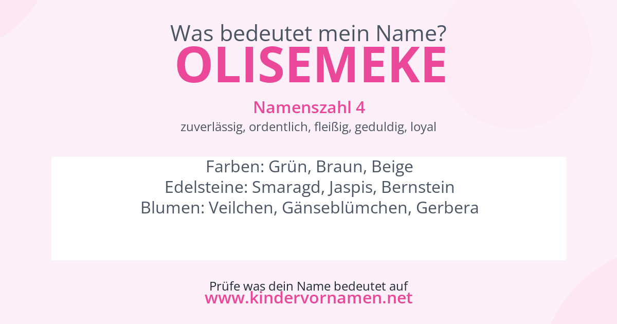 Was bedeutet der Name Olisemeke?