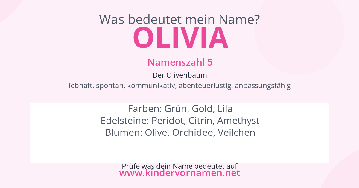 Was bedeutet der Name Olivia?