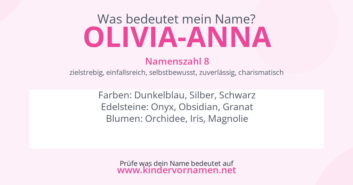 Was bedeutet der Name Olivia-Anna?