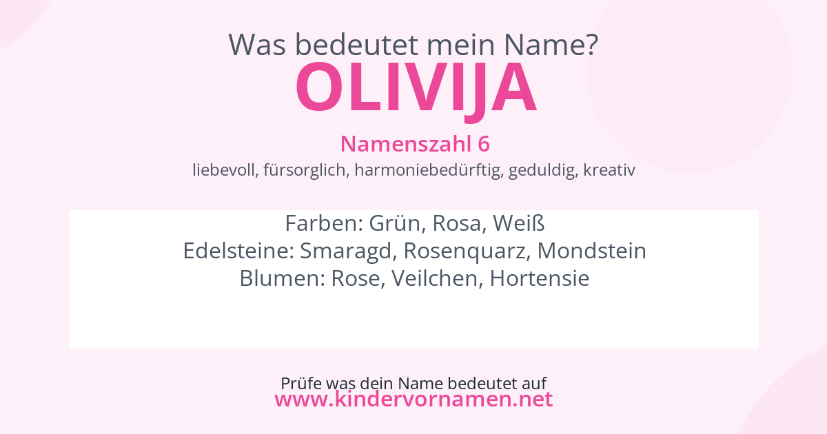 Was bedeutet der Name Olivija?
