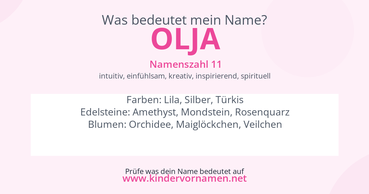 Was bedeutet der Name Olja?
