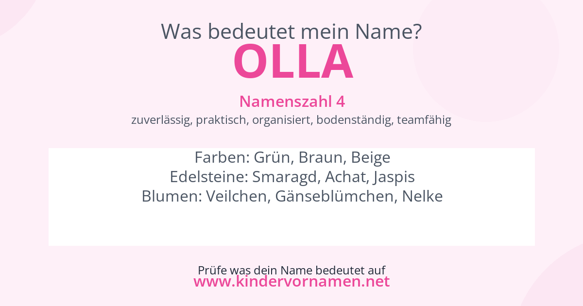 Was bedeutet der Name Olla?