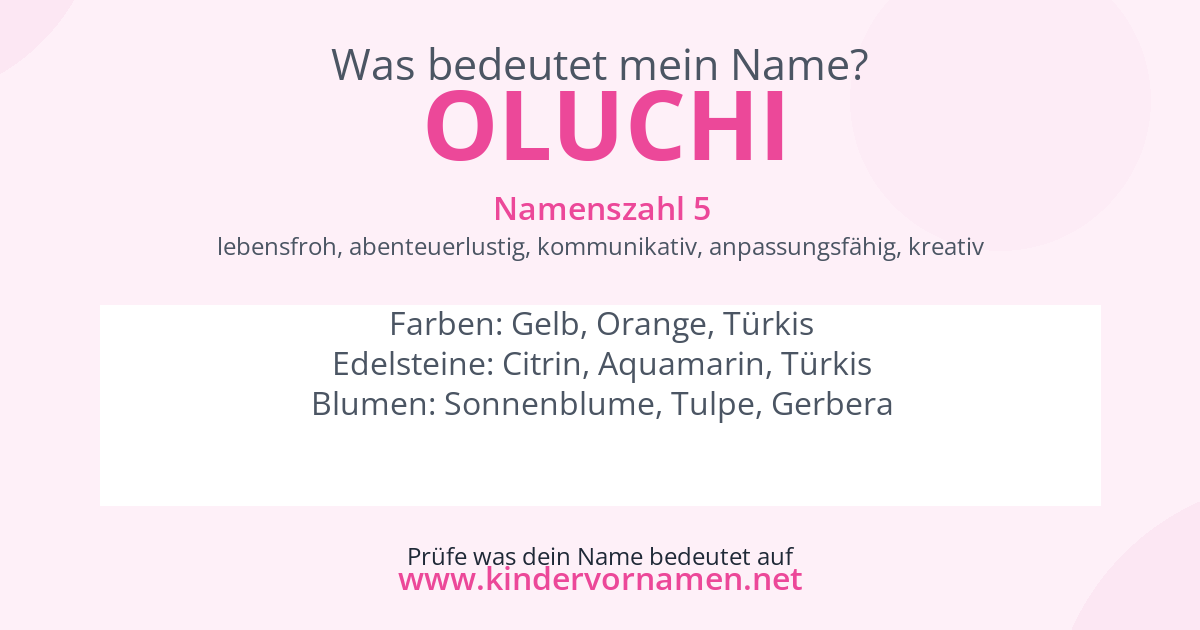 Was bedeutet der Name Oluchi?
