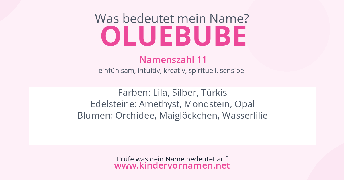 Was bedeutet der Name Oluebube?