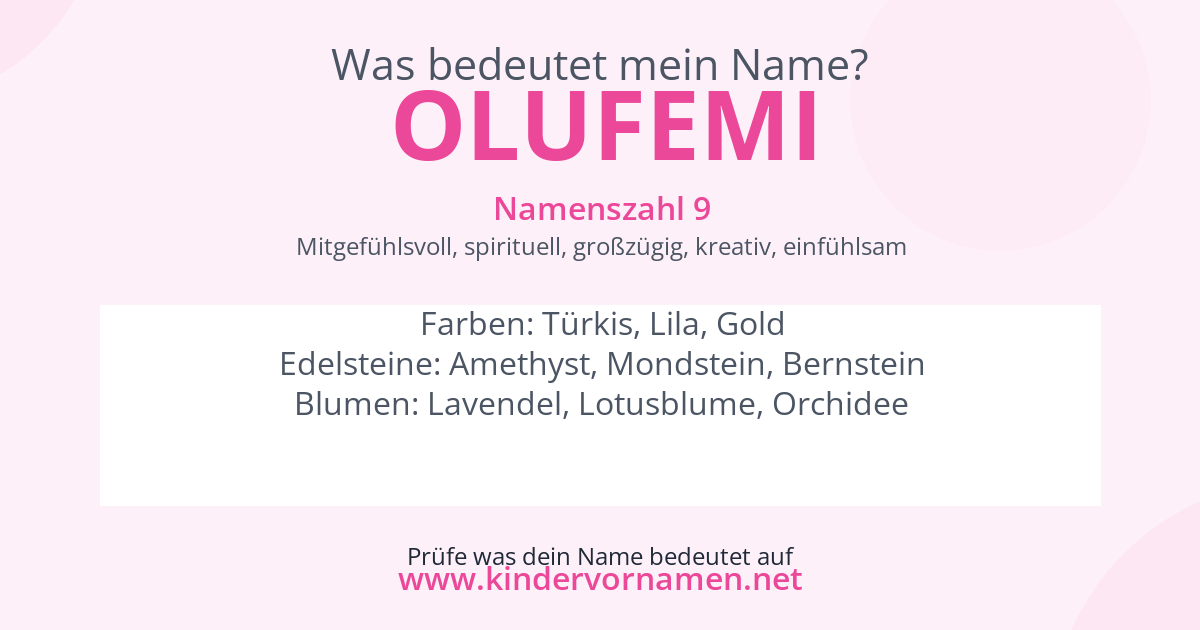 Was bedeutet der Name Olufemi?