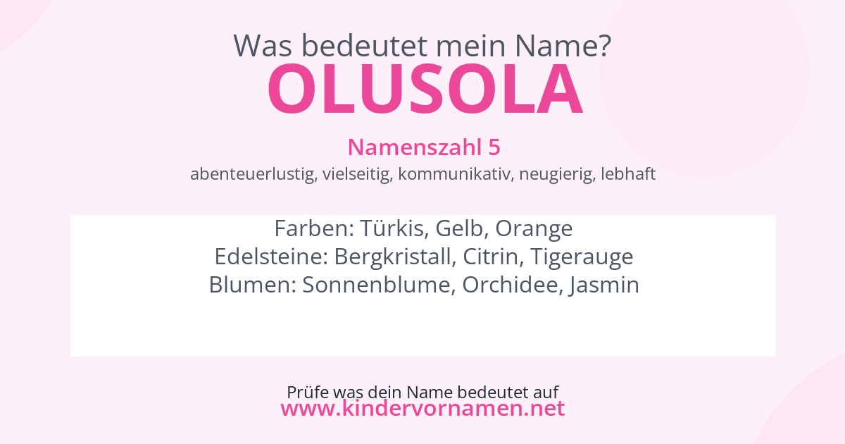 Was bedeutet der Name Olusola?