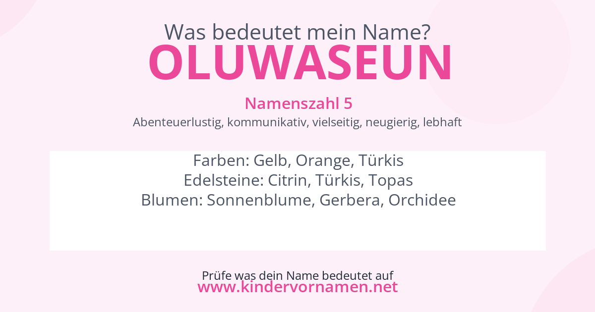 Was bedeutet der Name Oluwaseun?
