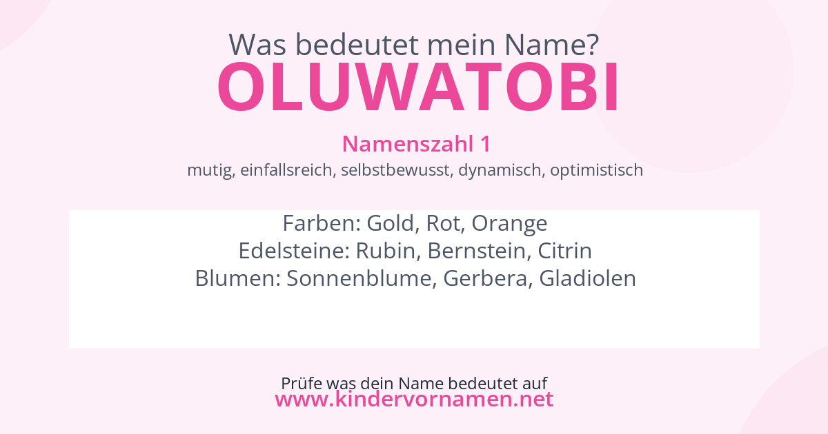 Was bedeutet der Name Oluwatobi?
