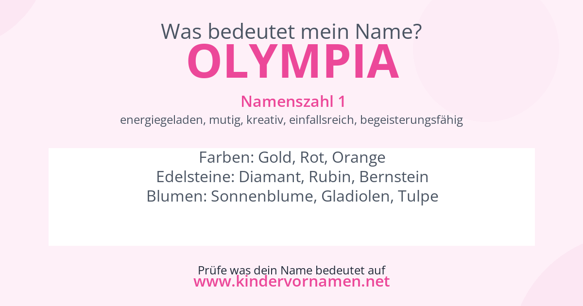 Was bedeutet der Name Olympia?