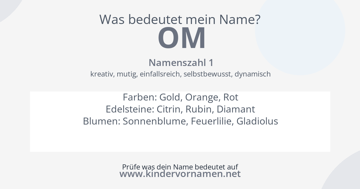 Was bedeutet der Name Om?