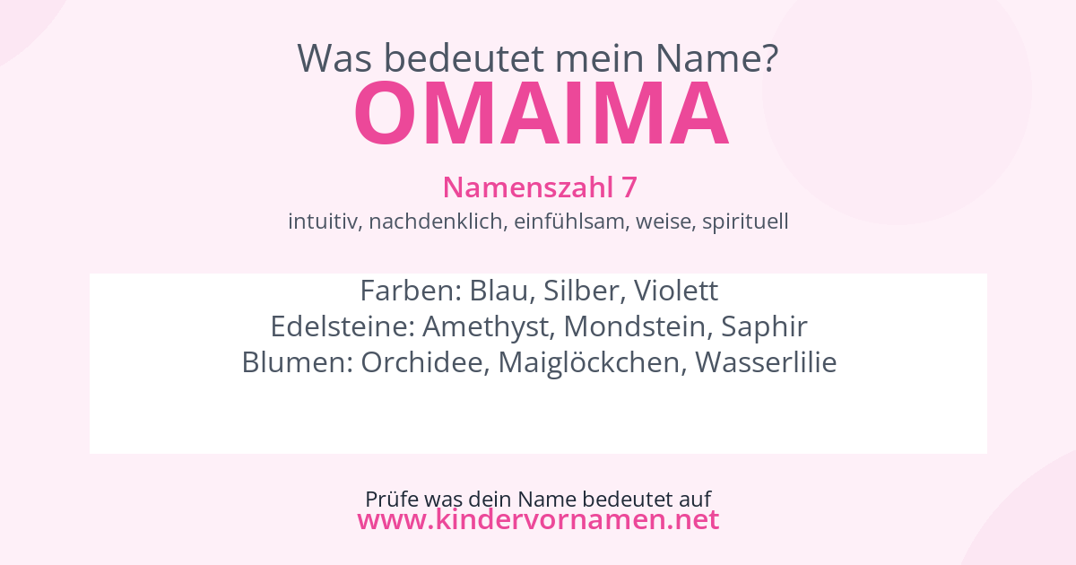 Was bedeutet der Name Omaima?