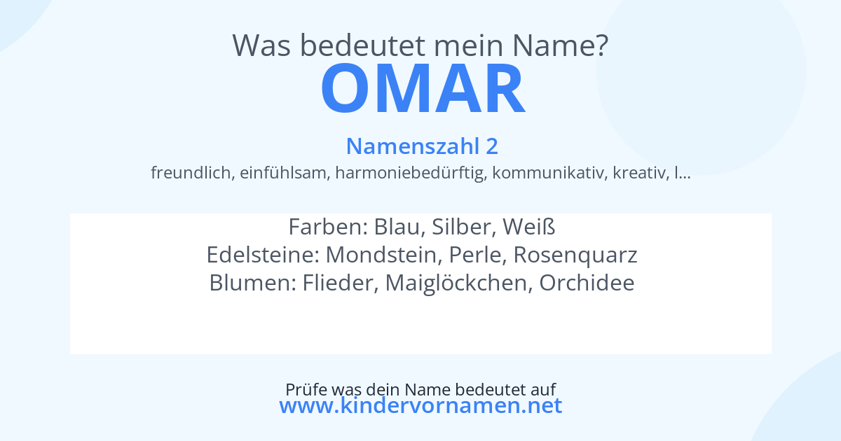 Was bedeutet der Name Omar?