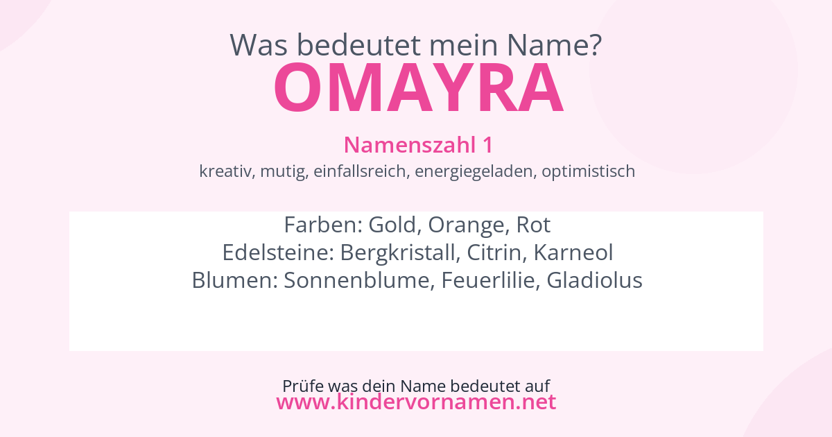 Was bedeutet der Name Omayra?
