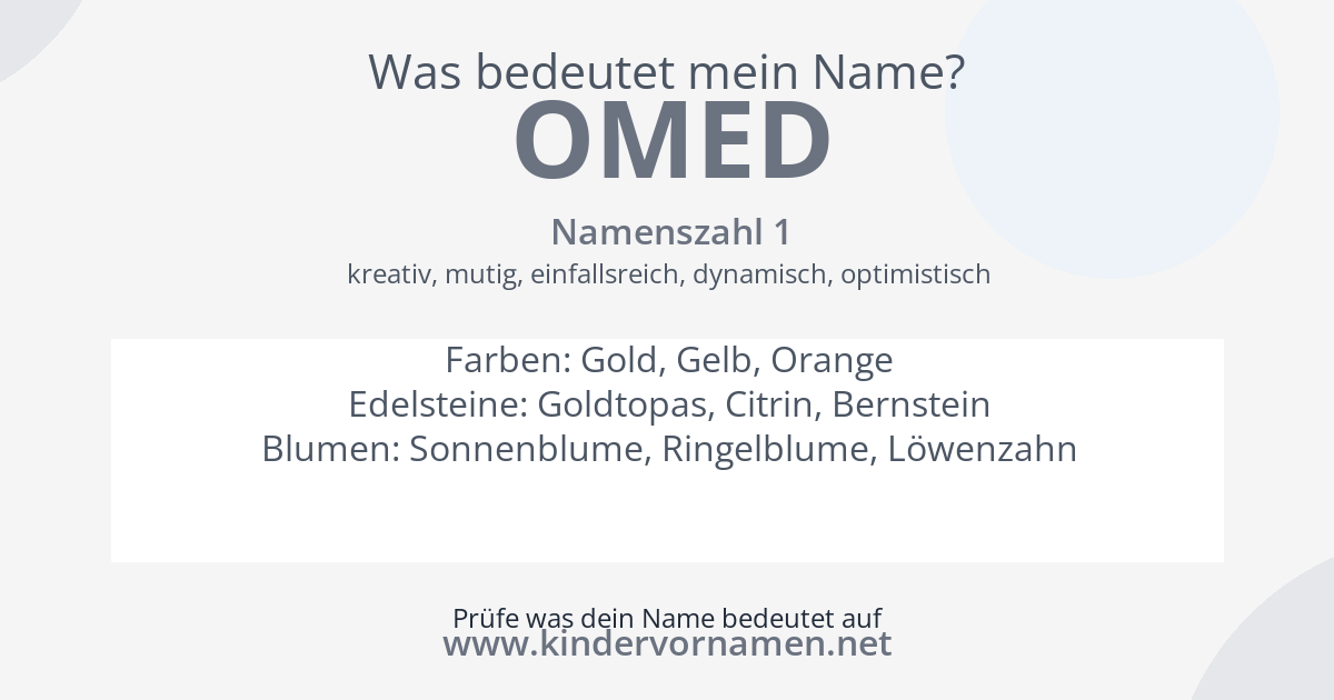 Was bedeutet der Name Omed?