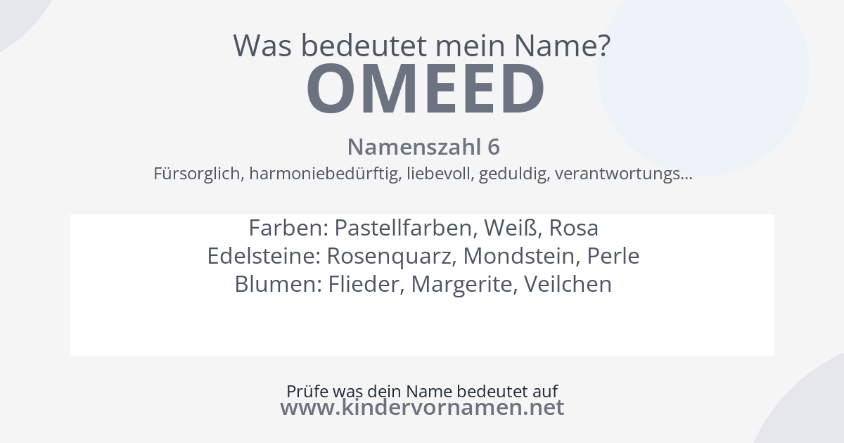 Was bedeutet der Name Omeed?