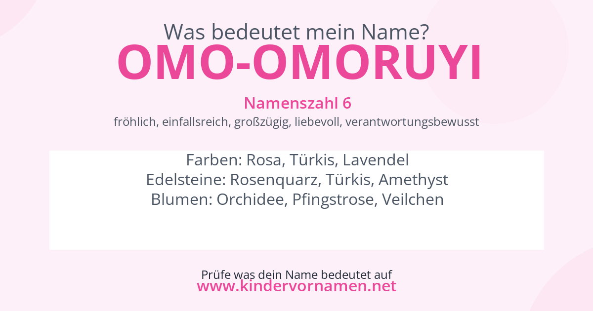 Was bedeutet der Name Omo-Omoruyi?