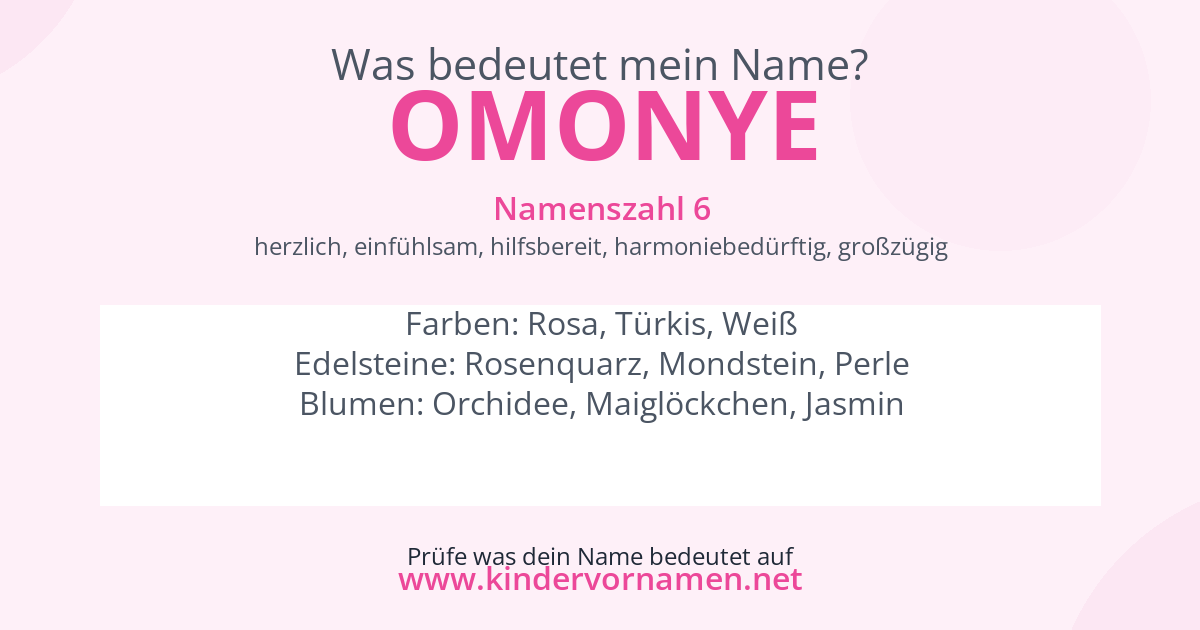 Was bedeutet der Name Omonye?