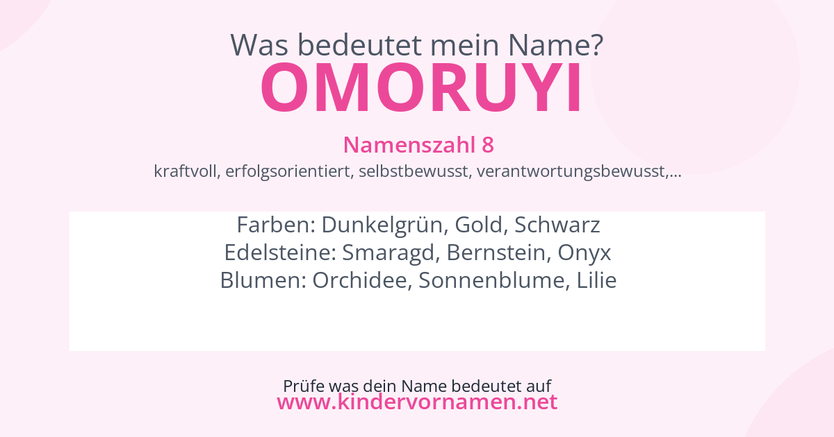 Was bedeutet der Name Omoruyi?