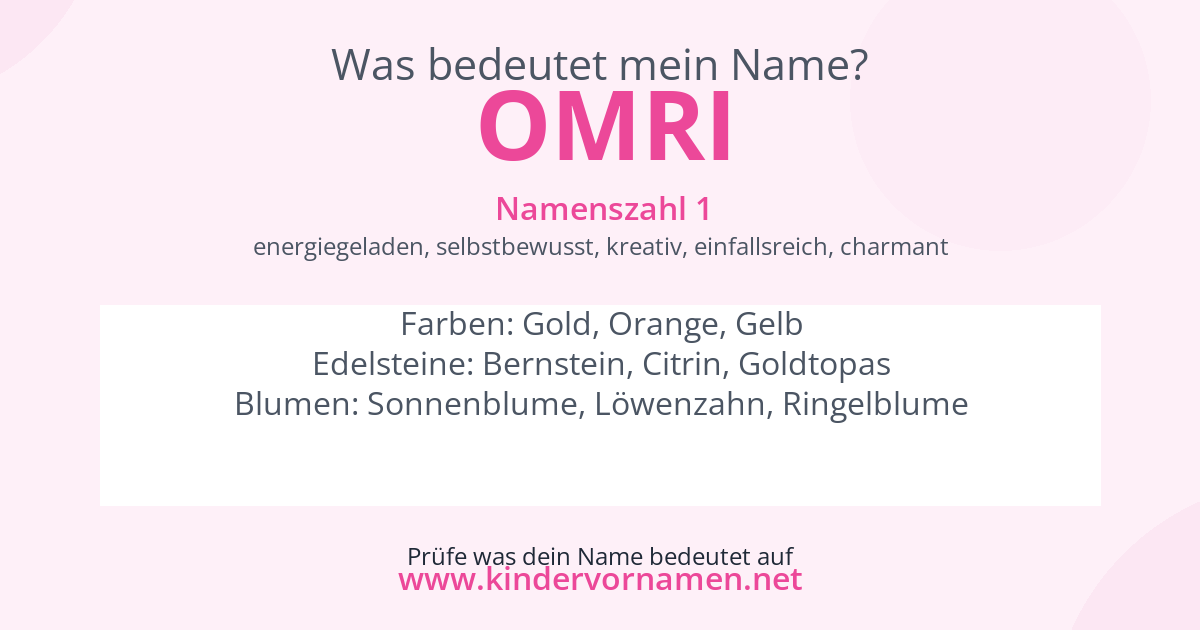 Was bedeutet der Name Omri?