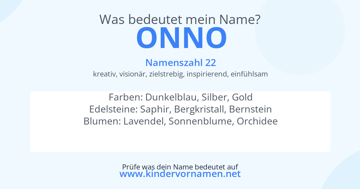 Was bedeutet der Name Onno?