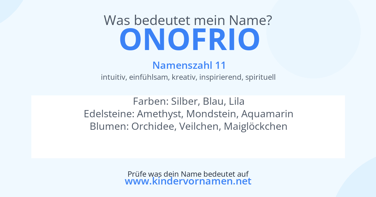 Was bedeutet der Name Onofrio?