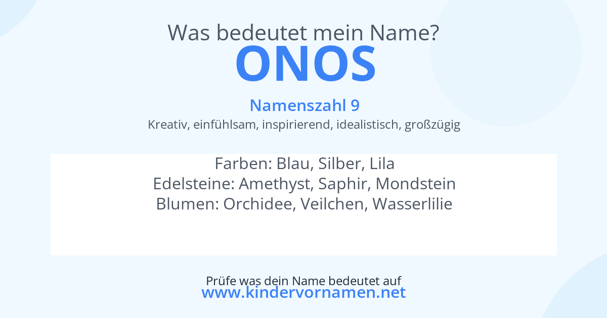 Was bedeutet der Name Onos?