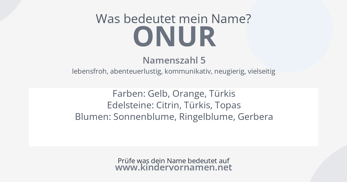 Was bedeutet der Name Onur?