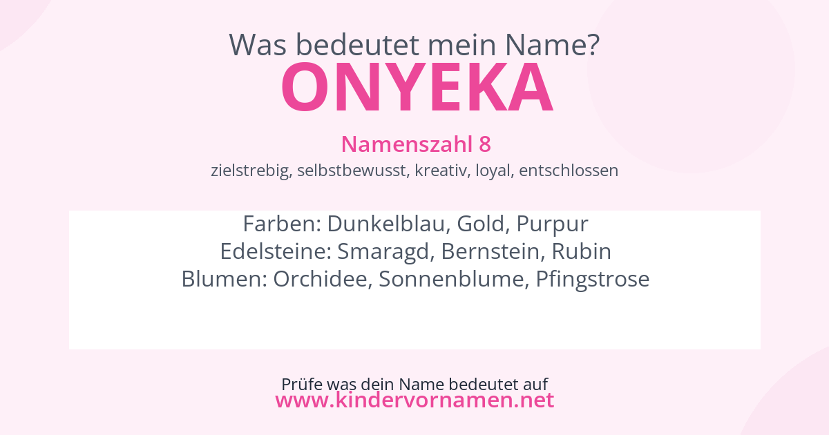 Was bedeutet der Name Onyeka?