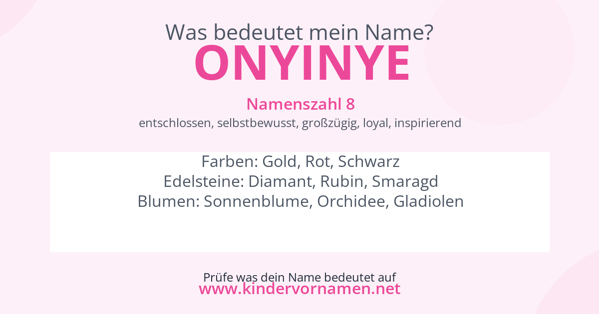 Was bedeutet der Name Onyinye?