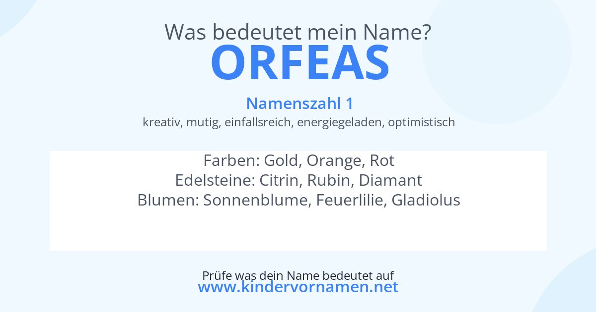 Was bedeutet der Name Orfeas?