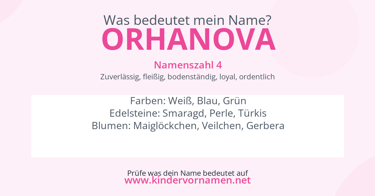 Was bedeutet der Name Orhanova?