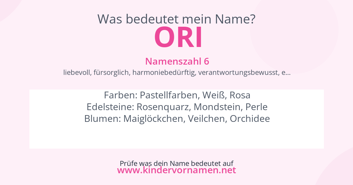 Was bedeutet der Name Ori?