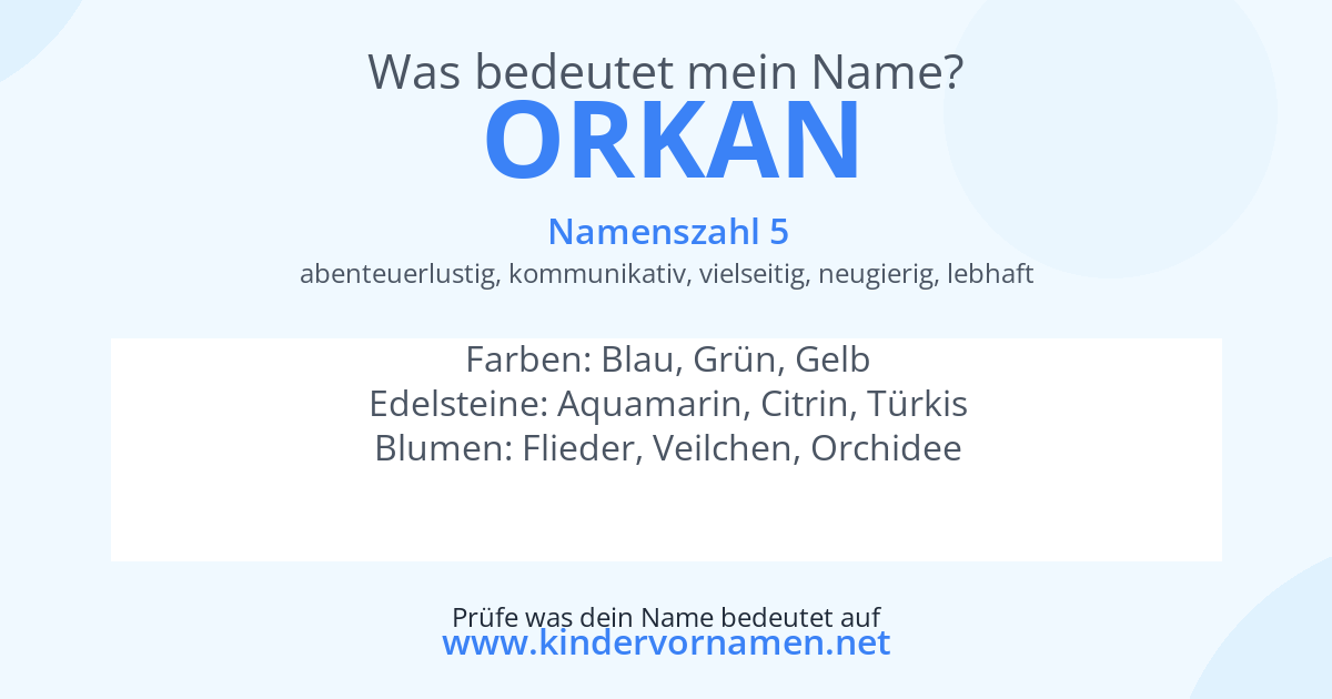 Was bedeutet der Name Orkan?
