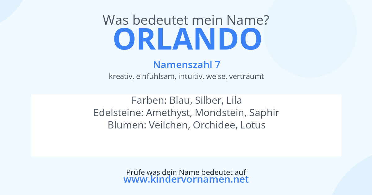 Was bedeutet der Name Orlando?