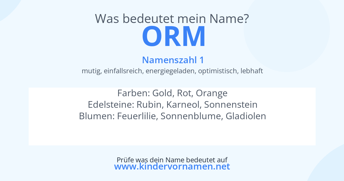 Was bedeutet der Name Orm?